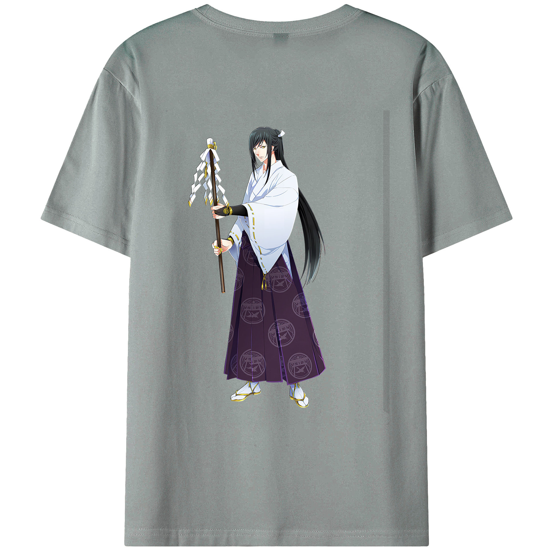 （画像用） 刀剣乱舞 Touken Ranbu 綿100％ メンズ半袖Tシャツ（バックプリント） 通気性